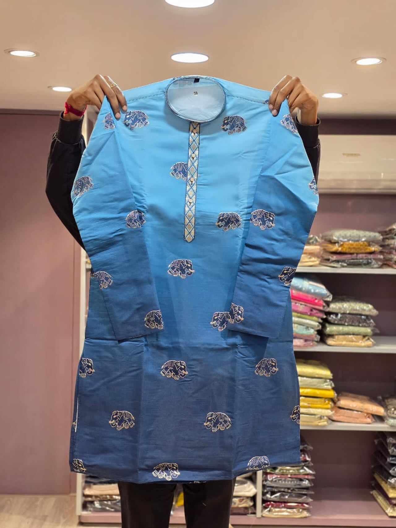 Elephant embroidered kurta