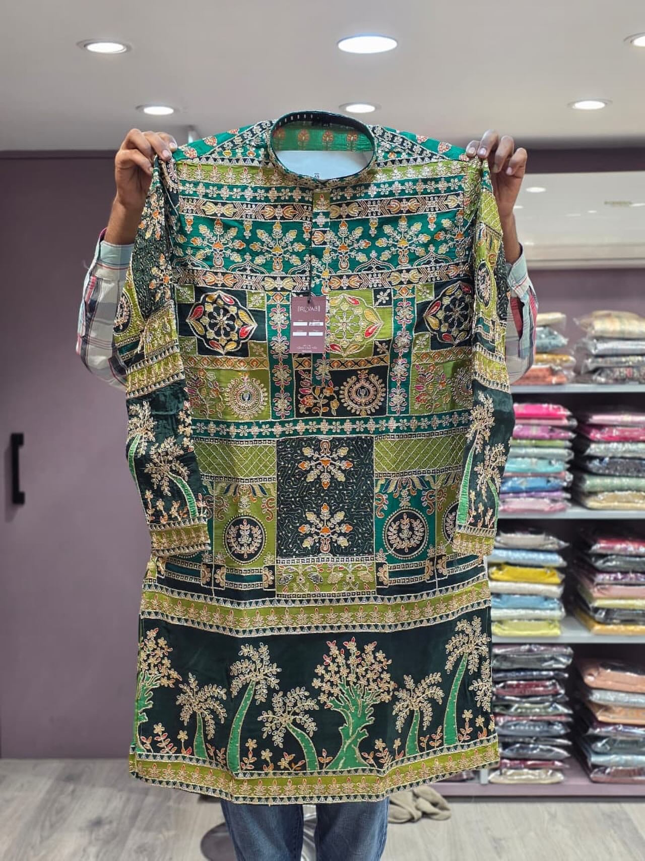 Palm Tree Rajasthani Embroidered Kurta