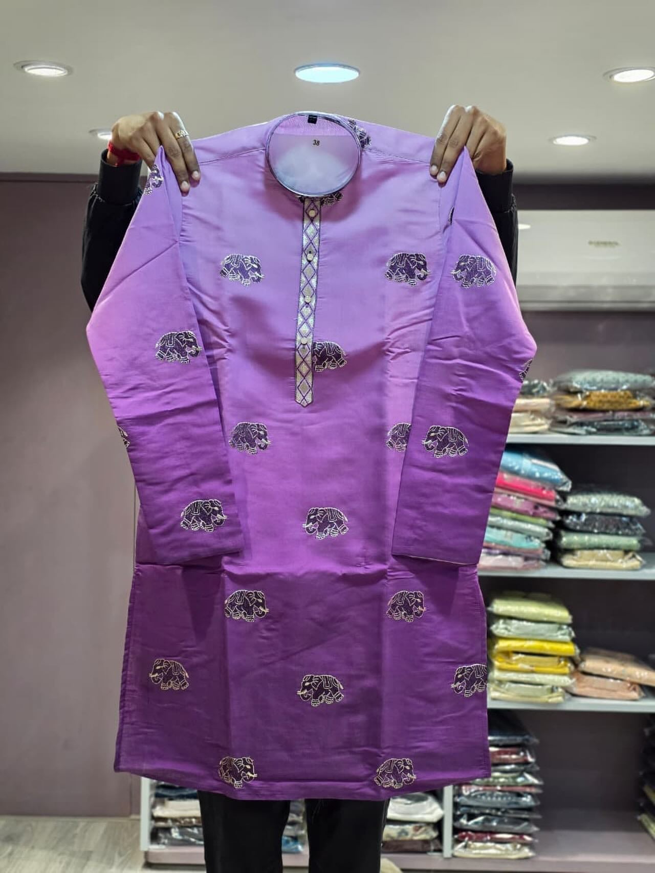 Elephant embroidered kurta