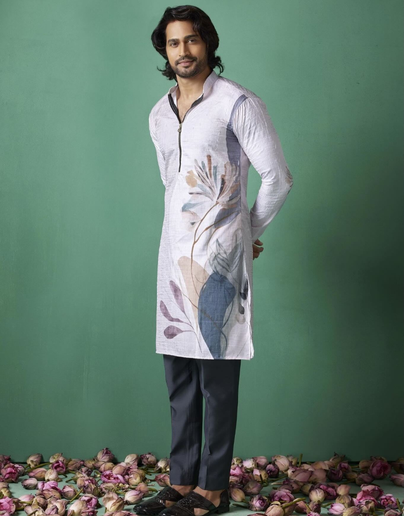 Abstract Printed Linen Kurtas