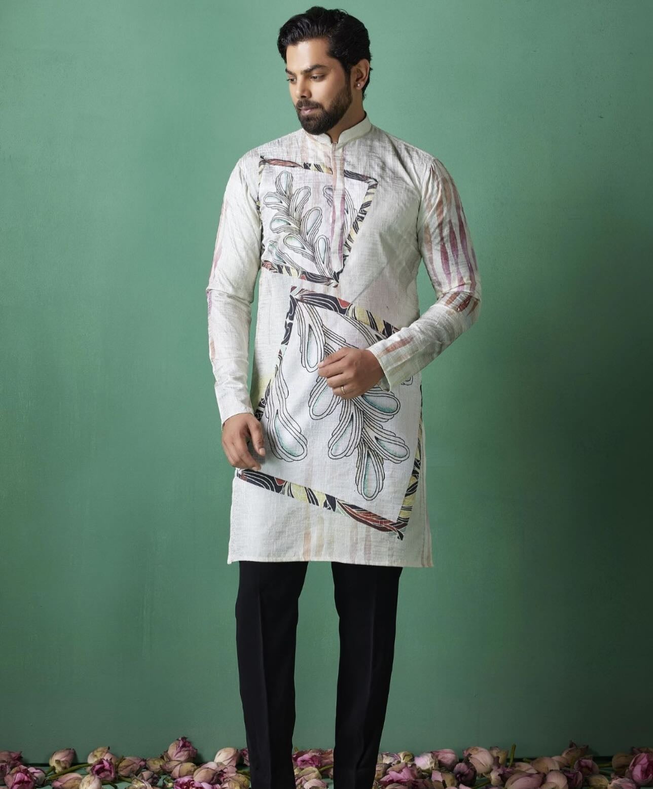 Abstract Printed Linen Kurtas