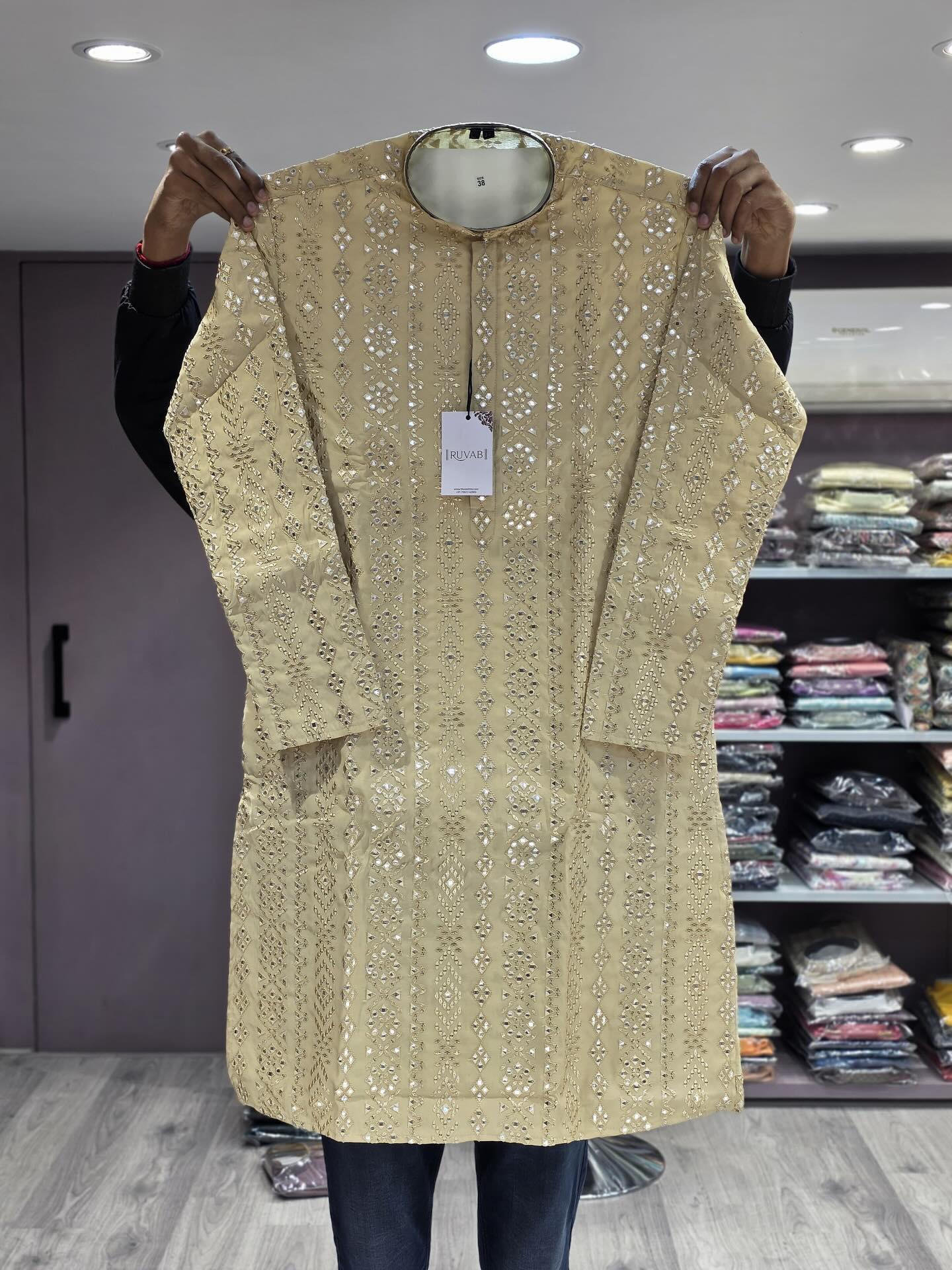 Modern Mirror Work Kurta