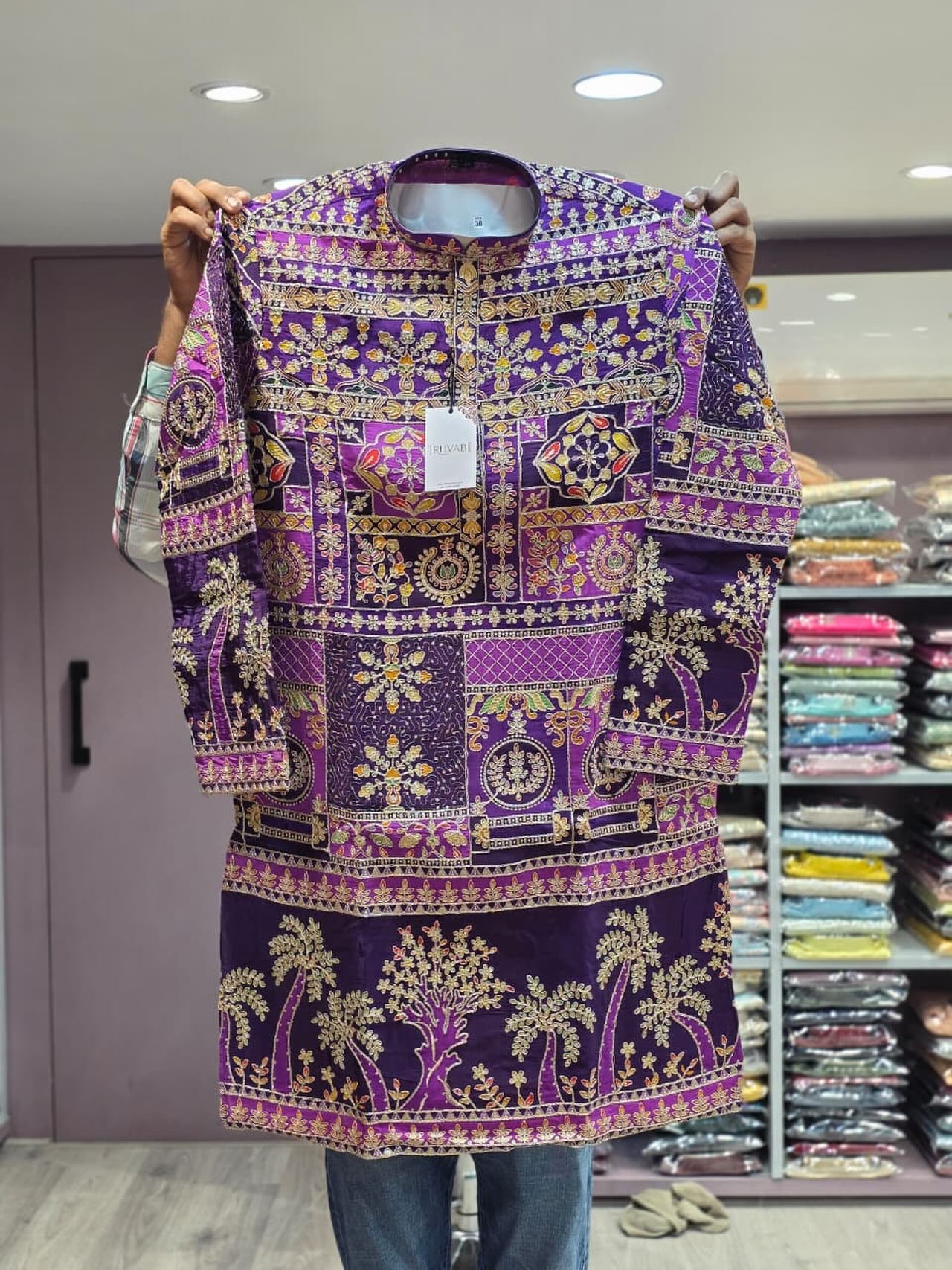 Palm Tree Rajasthani Embroidered Kurta