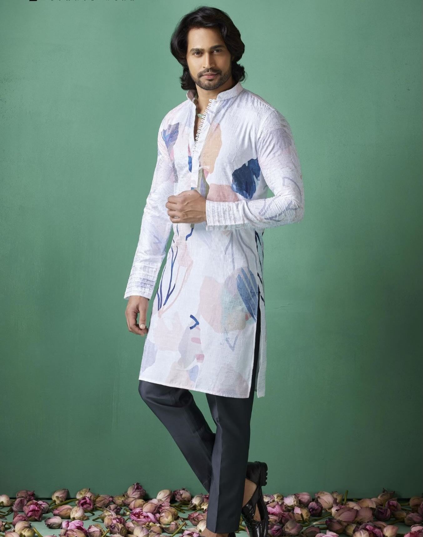 Abstract Printed Linen Kurtas