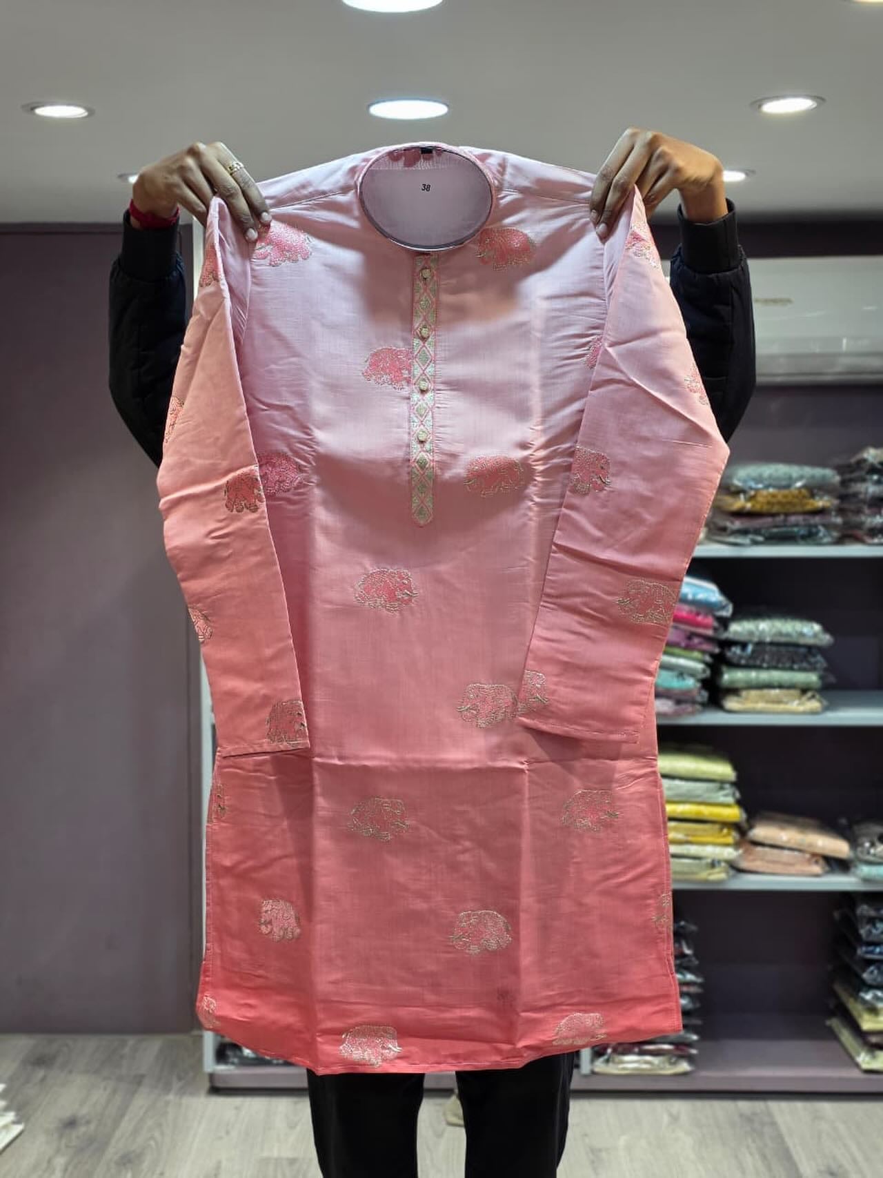 Elephant embroidered kurta
