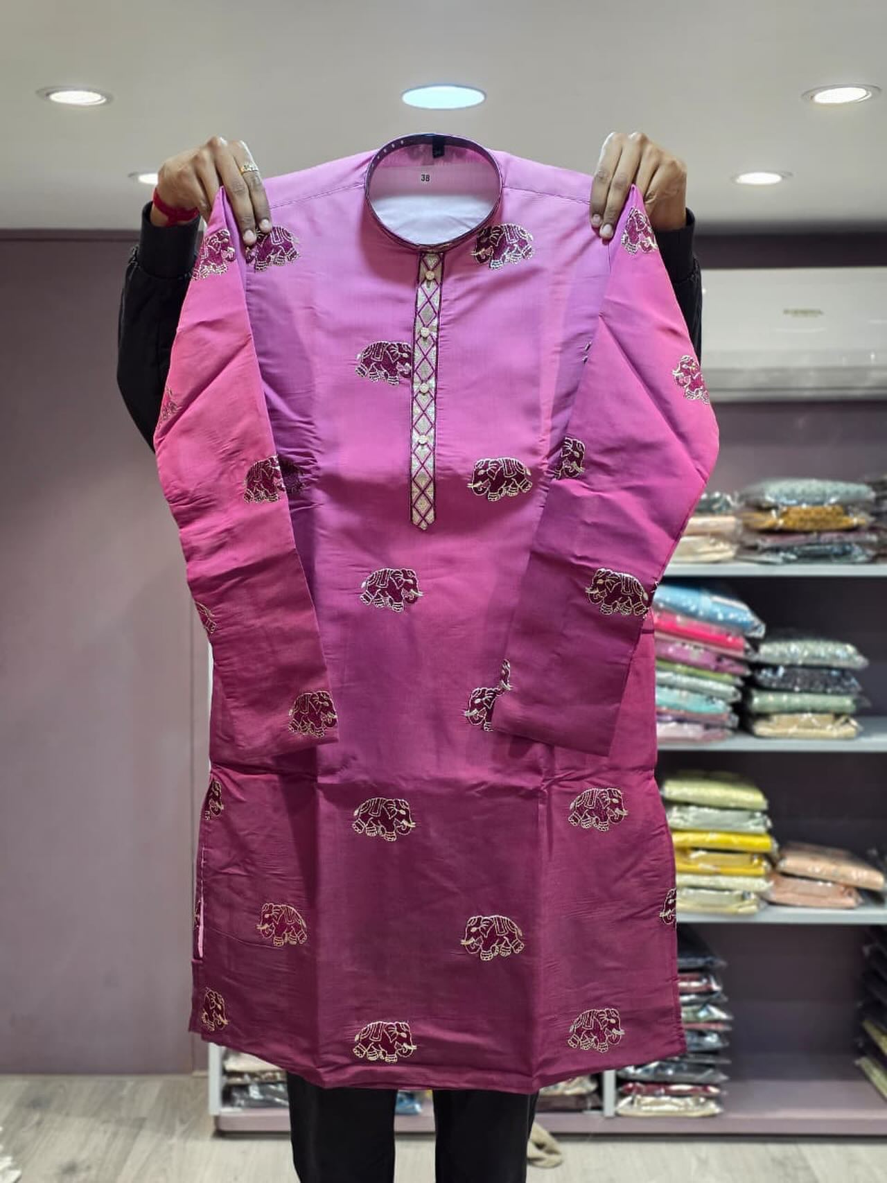 Elephant embroidered kurta