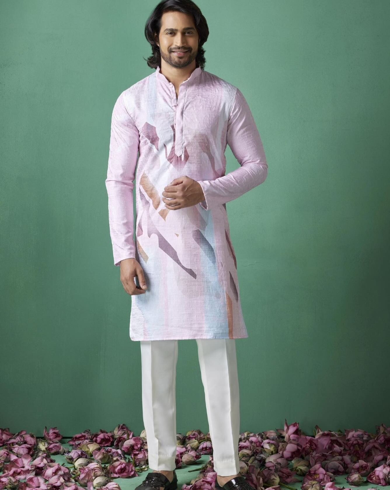 Abstract Printed Linen Kurtas