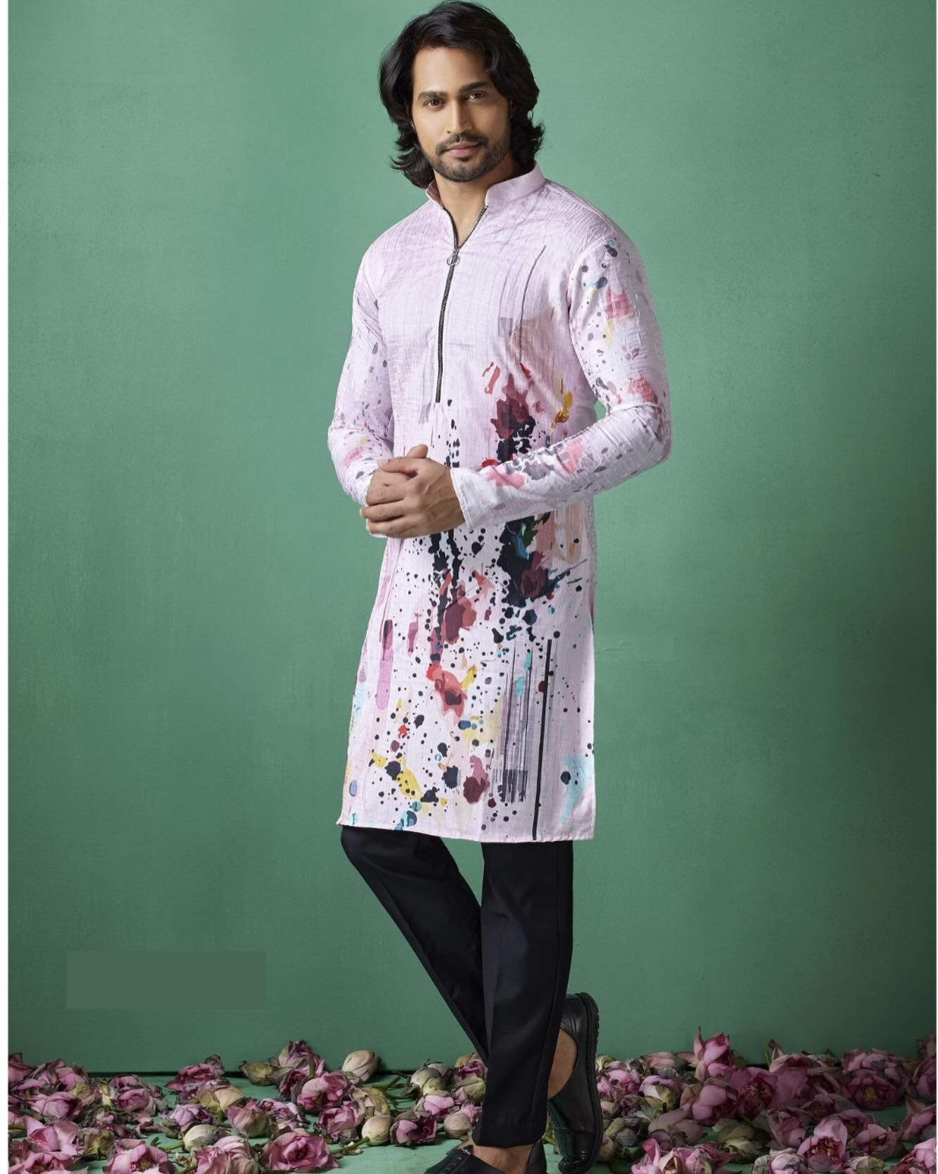 Abstract Printed Linen Kurtas