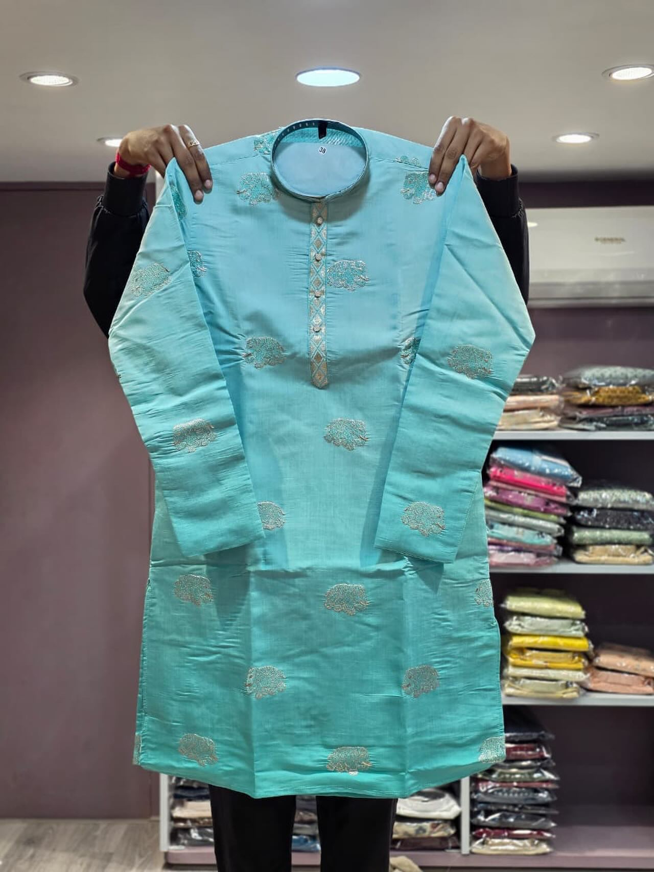 Elephant embroidered kurta