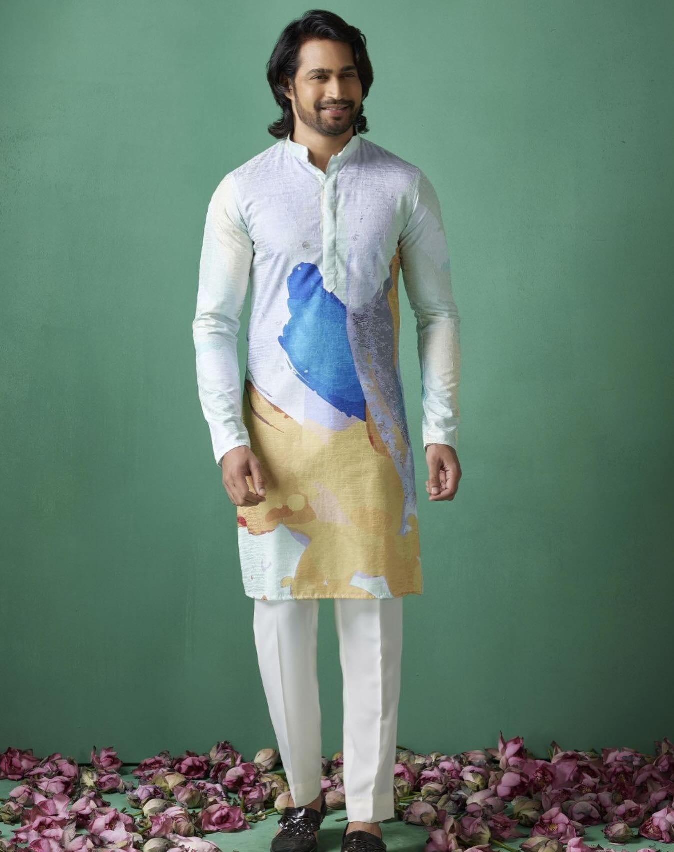 Abstract Printed Linen Kurtas