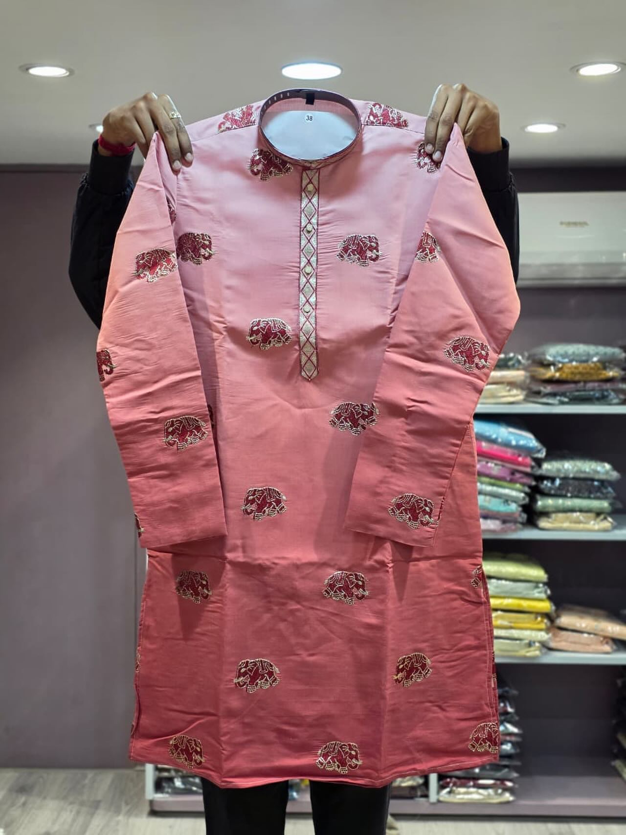 Elephant embroidered kurta