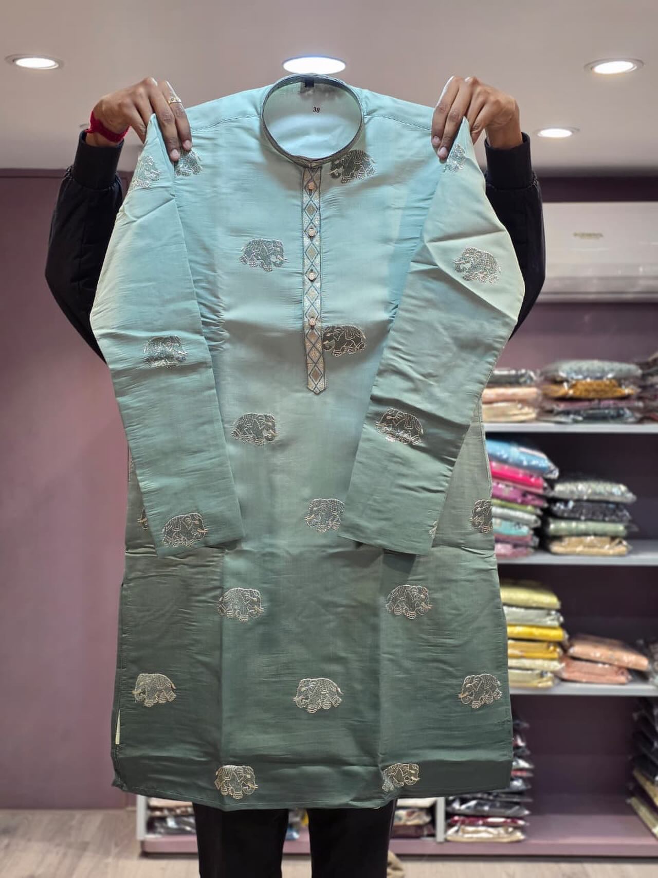 Elephant embroidered kurta