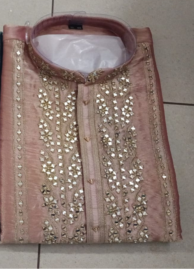 Tissue Silk Embroidered Kurta