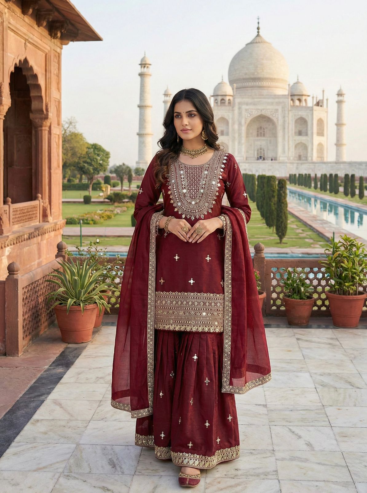 Sharara Suit with Matching Dupatta