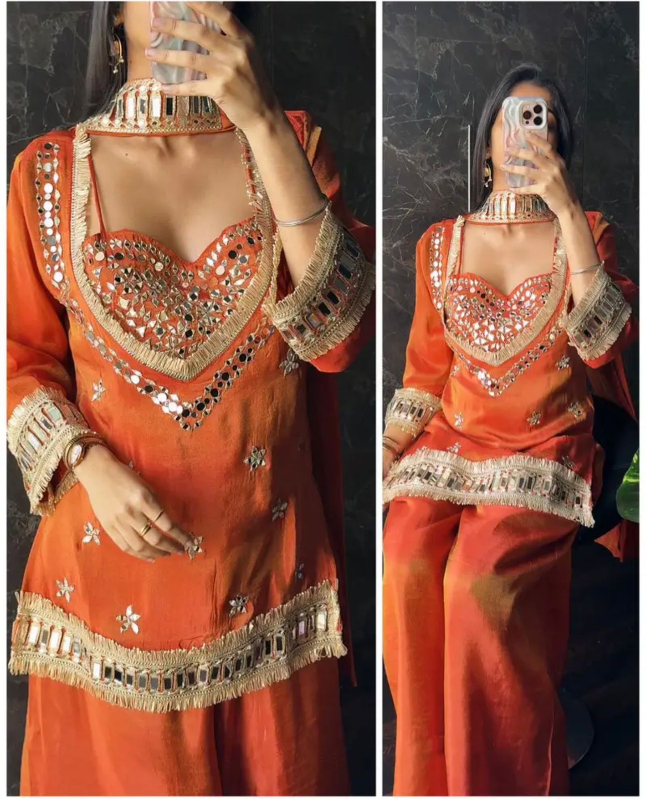 Crop Top With Throwover And Dupatta