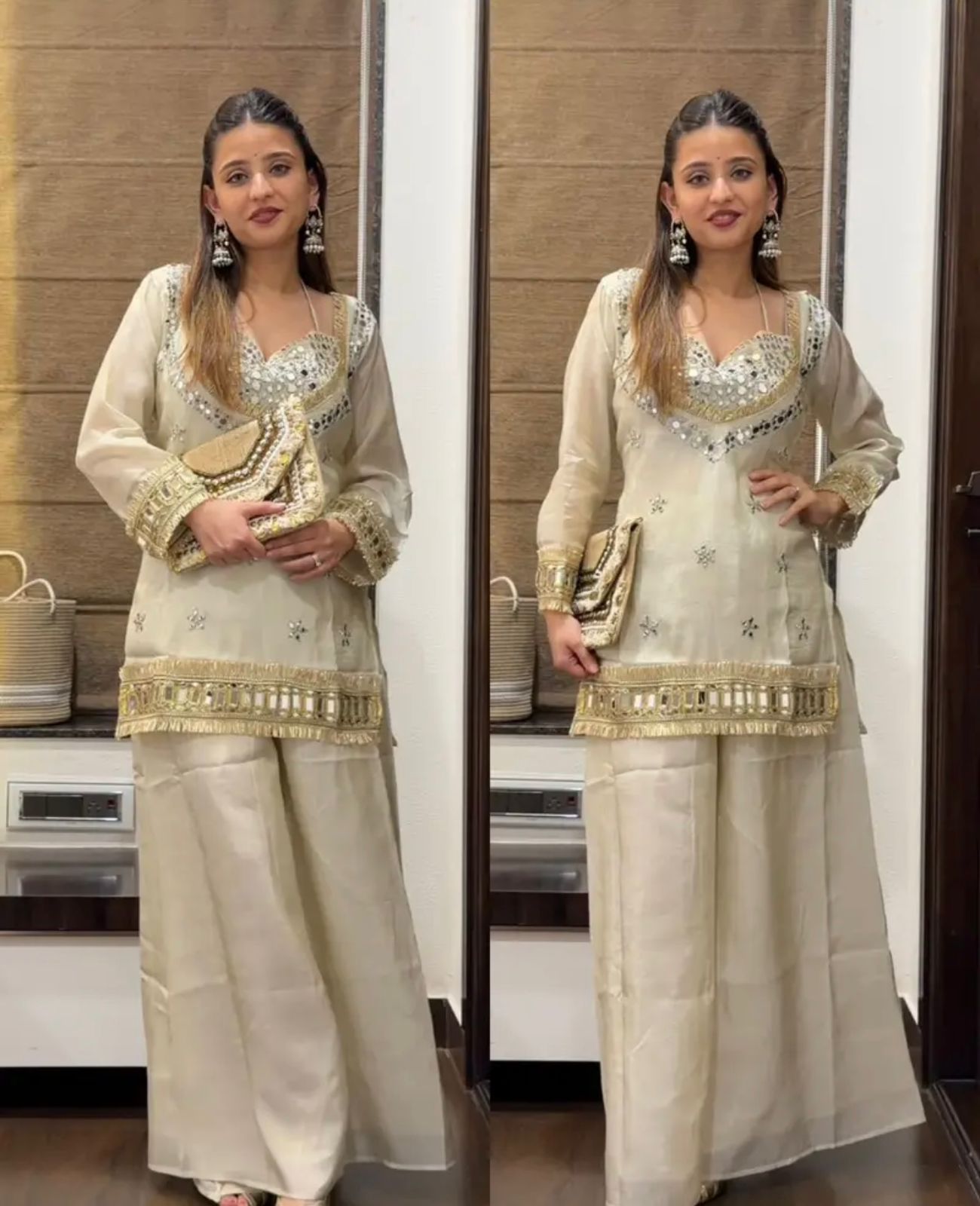 Crop Top With Throwover And Dupatta