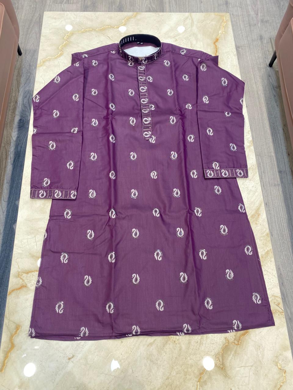 Swan Embroidered Kurta