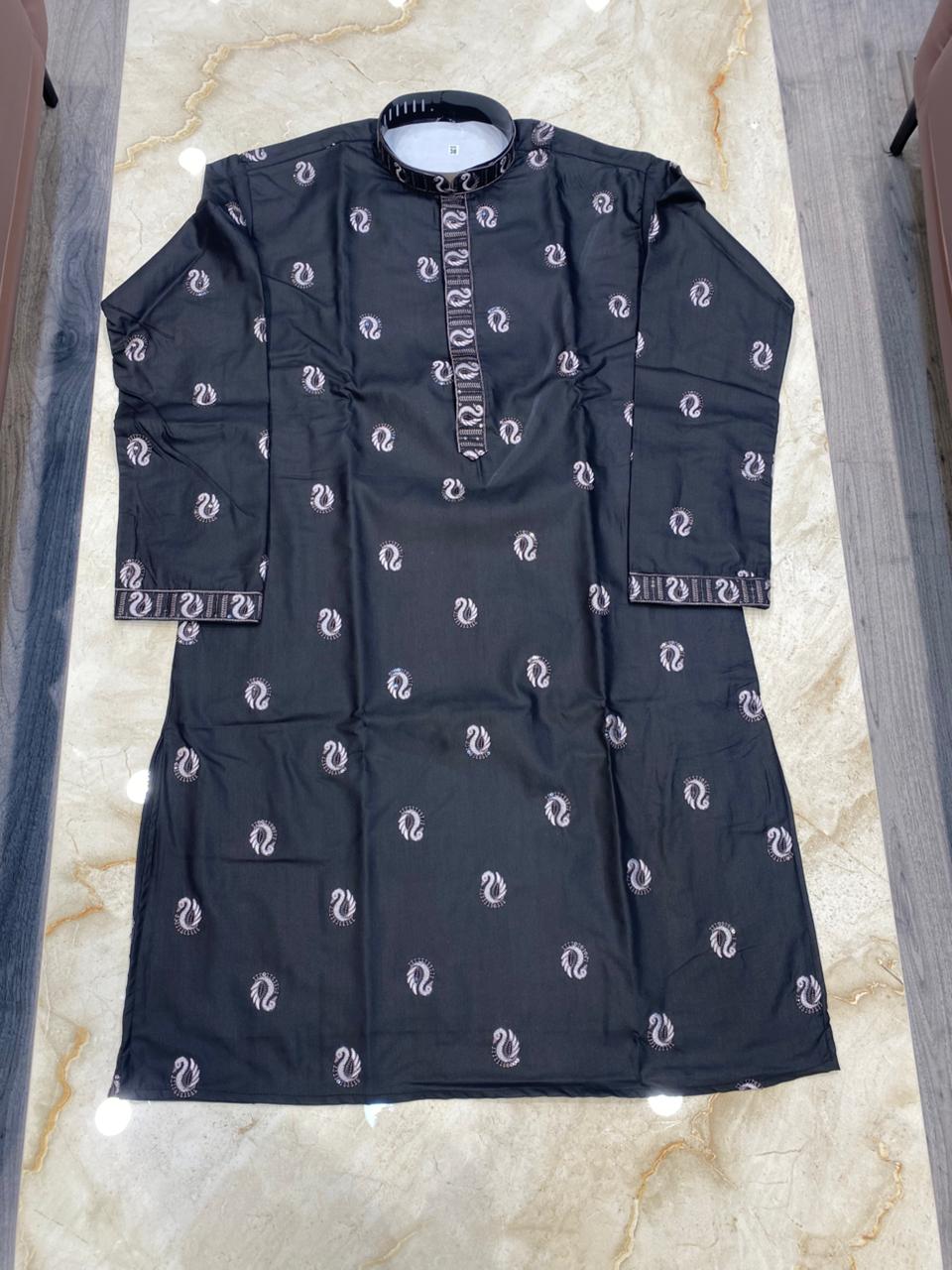 Swan Embroidered Kurta